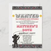 カウボーイズ&女性のカーボーイバンダナバースデーパーティー招待状 (正面)