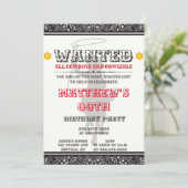 カウボーイズ&女性のカーボーイバンダナバースデーパーティー招待状 (スタンド正面)