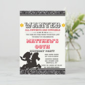 カウボーイズ&女性のカーボーイバンダナバースデーパーティー招待状 (スタンド正面)