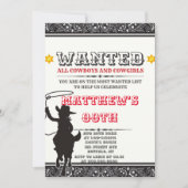 カウボーイズ&女性のカーボーイバンダナバースデーパーティー招待状 (正面)