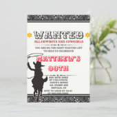 カウボーイズ&女性のカーボーイバンダナバースデーパーティー招待状 (スタンド正面)