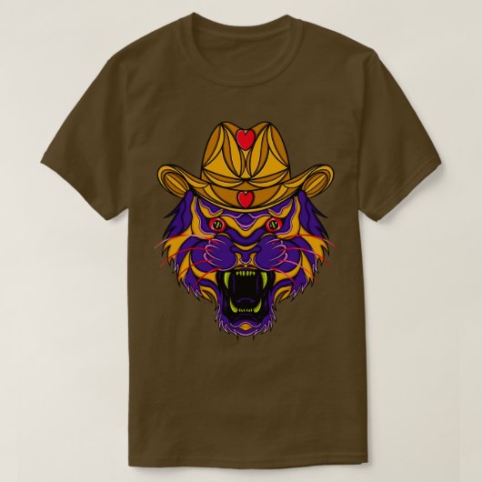 カウボーイタイガー顔 Tシャツ (デザイン正面)