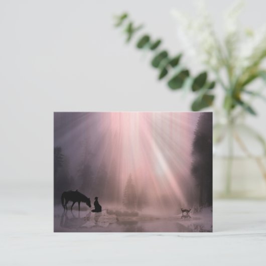 カウボーイチャーチホリデークリスマスポストカード シーズンポストカード (スタンド正面)