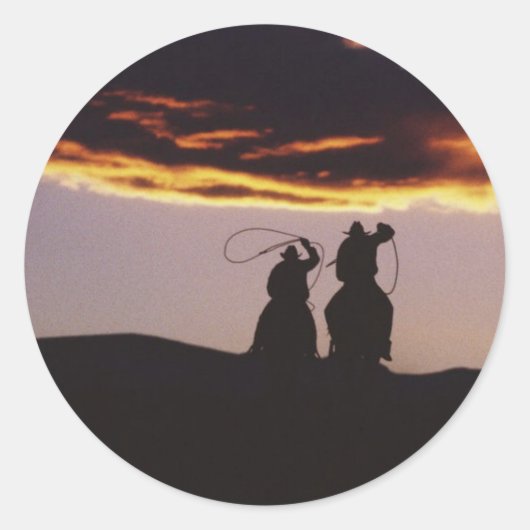 カウボーイチームとラソーズ ラウンドシール (正面)