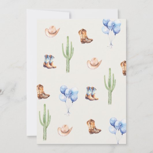 カウボーイツインベビーシャワー招待状 招待状 (裏面)