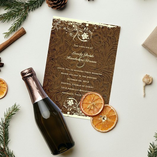 カウボーイツールドレザースタイル結婚式招待状 招待状