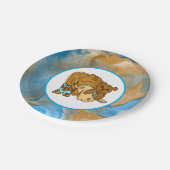 カウボーイテディベアボーイズベビーシャワー ペーパープレート (アングル)