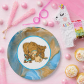 カウボーイテディベアボーイズベビーシャワー ペーパープレート (パーティー)