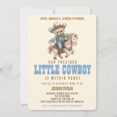 カウボーイテディベアワイルドウェスト男の赤ちゃんシャワー 招待状 (正面)