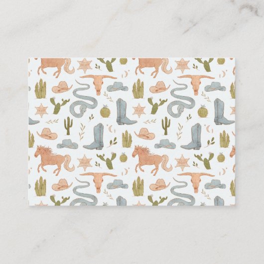 カウボーイテーマブックリクエスト エンクロージャーカード (裏面)