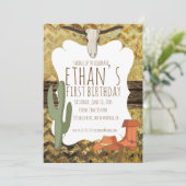 カウボーイテーマ誕生日招待状 招待状 (スタンド正面)