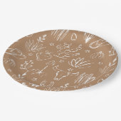 カウボーイデザートウエスタンブラウン紙プレート ペーパープレート (アングル)