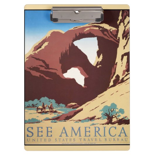 カウボーイデザートヴィンテージ西部馬 クリップボード (正面)