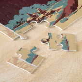 カウボーイデザートヴィンテージ西部馬 ジグソーパズル (側面)