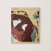 カウボーイデザートヴィンテージ西部馬 ジグソーパズル (縦)