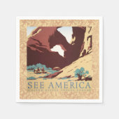 カウボーイデザートヴィンテージ西部馬 スタンダードカクテルナプキン (正面)