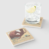 カウボーイデザートヴィンテージ西部馬 ストーンコースター (横)