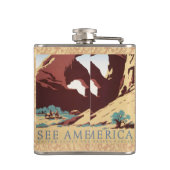 カウボーイデザートヴィンテージ西部馬 フラスク (裏面)