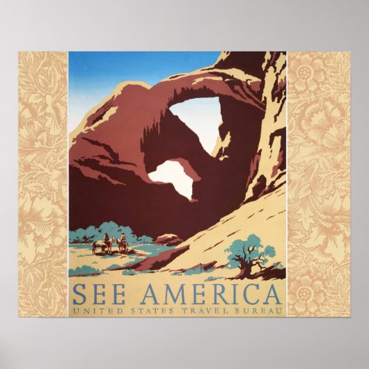 カウボーイデザートヴィンテージ西部馬 ポスター (正面)