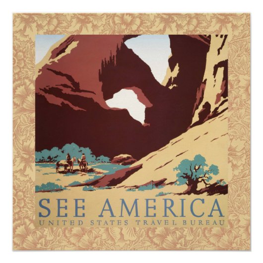 カウボーイデザートヴィンテージ西部馬 ポスター (正面)