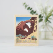 カウボーイデザートヴィンテージ西部馬 ポストカード (スタンド正面)