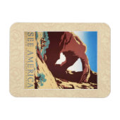 カウボーイデザートヴィンテージ西部馬 マグネット (横)