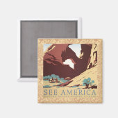 カウボーイデザートヴィンテージ西部馬 マグネット (正面/裏面)