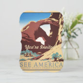 カウボーイデザートヴィンテージ西部馬 招待状 (スタンド正面)