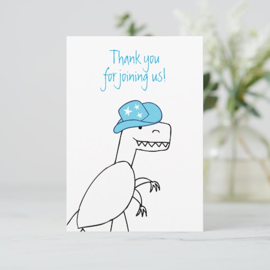 カウボーイトレックス恐竜子供の誕生日ありがとう サンキューカード (スタンド正面)