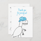 カウボーイトレックス恐竜子供の誕生日ありがとう サンキューカード (正面/裏面)