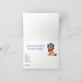 カウボーイドッグ誕生日ボーイフィルイン招待状 サンキューカード (内部)