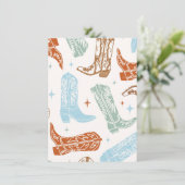 カウボーイハイチェアバナーカードエンドピース 招待状 (スタンド正面)