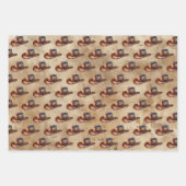 カウボーイハットが牛革ブーツ ラッピングペーパーシート (正面)