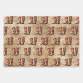 カウボーイハットが牛革ブーツ ラッピングペーパーシート (正面2)