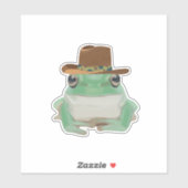 カウボーイハットでかわいいカエル シール (シート)