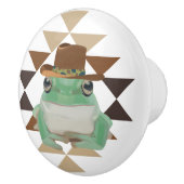 カウボーイハットでかわいい西カエル セラミックノブ (右)