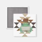 カウボーイハットでかわいい西カエル マグネット (正面/裏面)