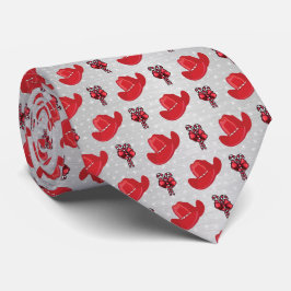 カウボーイハットとキャンディキャンズウェスタンホリデータイ ネクタイ