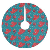 カウボーイハットとキャンディーキャンズクリスマスツリースカート ブラッシュドポリエステルツリースカート (正面)