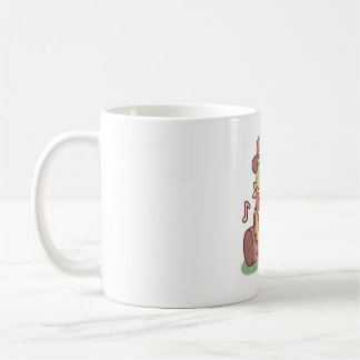 カウボーイハットとギターを持つかわいいカエル コーヒーマグカップ