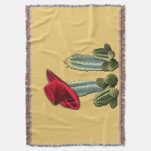 カウボーイハットとサボテン スローブランケット (正面縦)