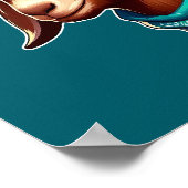 カウボーイハットとスタイリッシュバンダナを着たヤギ ポスター (角)