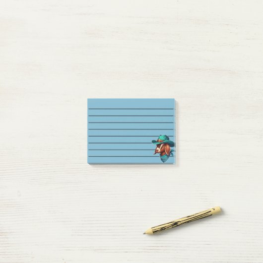 カウボーイハットとスタイリッシュバンダナを着たヤギ ポストイット (デスク上)