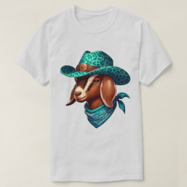 カウボーイハットとスタイリッシュバンダナを着たヤギ Tシャツ