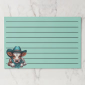 カウボーイハットとバンダナで愛らしい子牛 ペーパーパッド (正面)