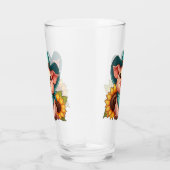 カウボーイハットとバンダナを着た漫画の豚 タンブラーグラス (右)