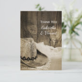 カウボーイハットとバーンウッドウェスタン結婚ズありがとう サンキューカード (スタンド正面)
