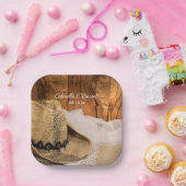 カウボーイハットとバーンウッドウェスタン結婚ズ ペーパープレート (パーティー)