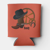 カウボーイハットとブパーソナライズされたーツ 缶クーラー (正面)