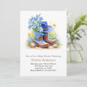 カウボーイハットとブーツ赤ちゃんシャワー 招待状 (スタンド正面)